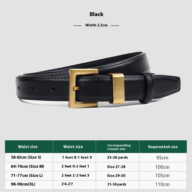 Women's High-grade Soft Fashion All-match Leather Pin Buckle Black Wide Belt Women's High-grade Soft Fashion All-match Leather Pin Buckle Black Wide Belt
